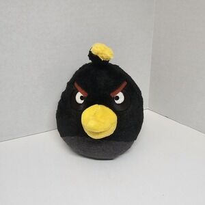 Angry Birds Bomb Bird Plush Black 6" Rovio Game Character Stuffed Toy